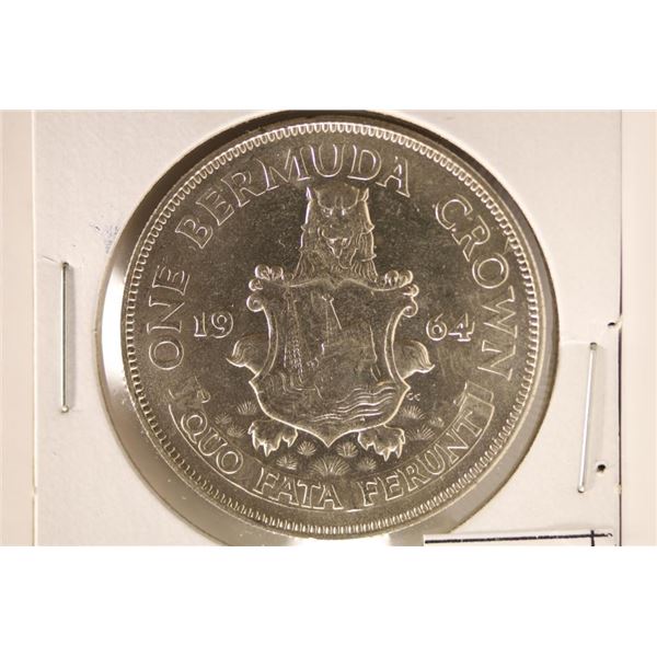 1964 BERMUDA SILVER BU 1 CROWN COIN .3636 OZ. ASW