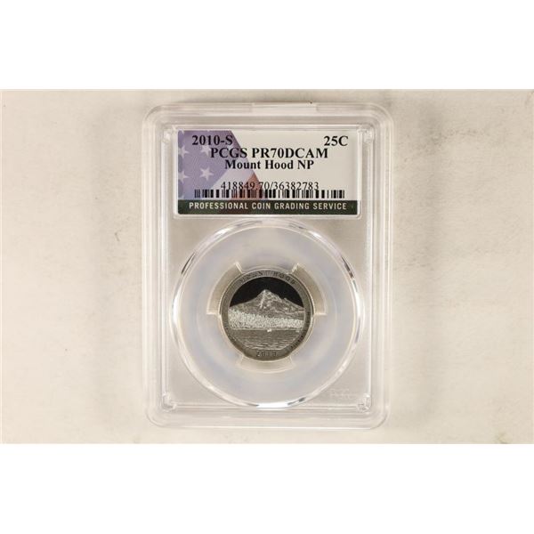 2010-S MOUNT HOOD N.P. QUARTER PCGS PR70 DCAM
