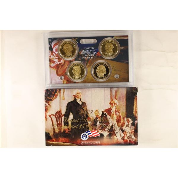 2007 US PRESIDENTIAL $1 PROOF SET WITH BOX
