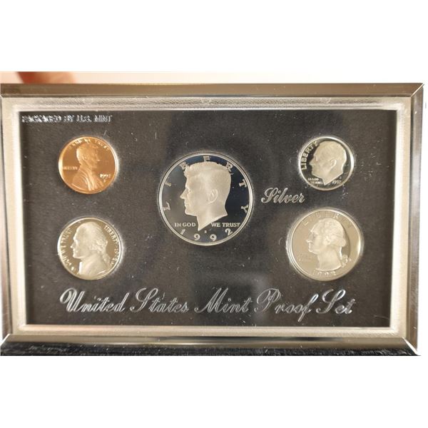 1992 US SILVER PREMIER PROOF SET (WITH BOX)