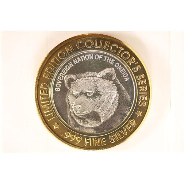 CASINO $10 SILVER TOKEN. ONEIDA BINGO & CASINO