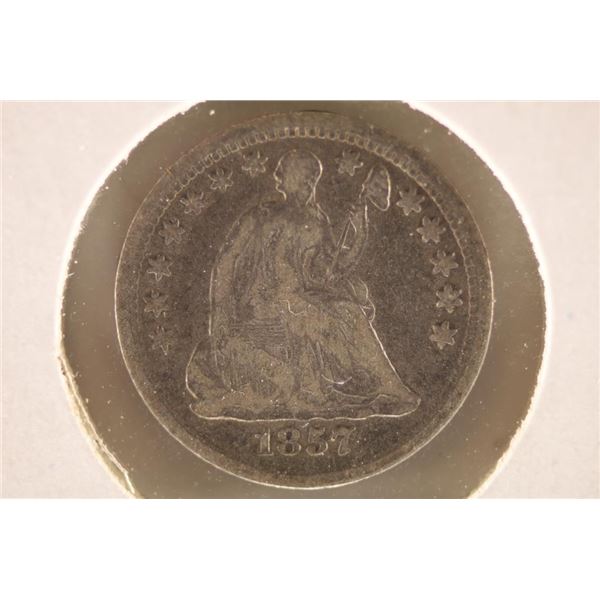 1857 SILVER SEATED LIBERTY HALF DIME