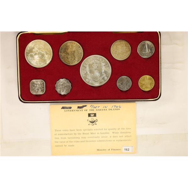 1966 BAHAMA ISLANDS 9 COIN UNC SET WITH SILVER