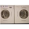 Image 1 : 1958 & 1963 WASHINGTON SILVER QUARTERS, B. REV. BU