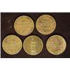 Image 1 : 5 LUFTHANSA GERMAN METAL PARTY SPINNER TOKENS