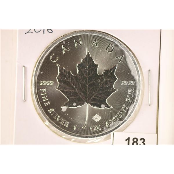 2016 CANADA SILVER $5 MAPLE LEAF WITH MAPLE LEAF