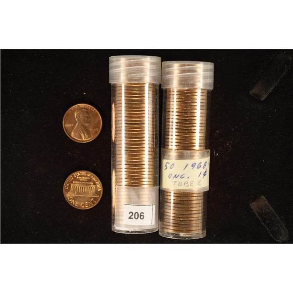 2-50 CENT SOLID DATE ROLLS OF BU LINCOLN