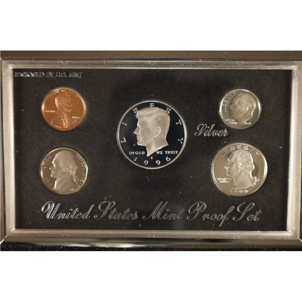 1996 US SILVER PREMIER PROOF SET (WITH BOX) AND