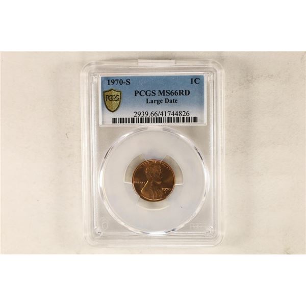 1970-S LINCOLN CENT PCGS MS66RD LARGE DATE