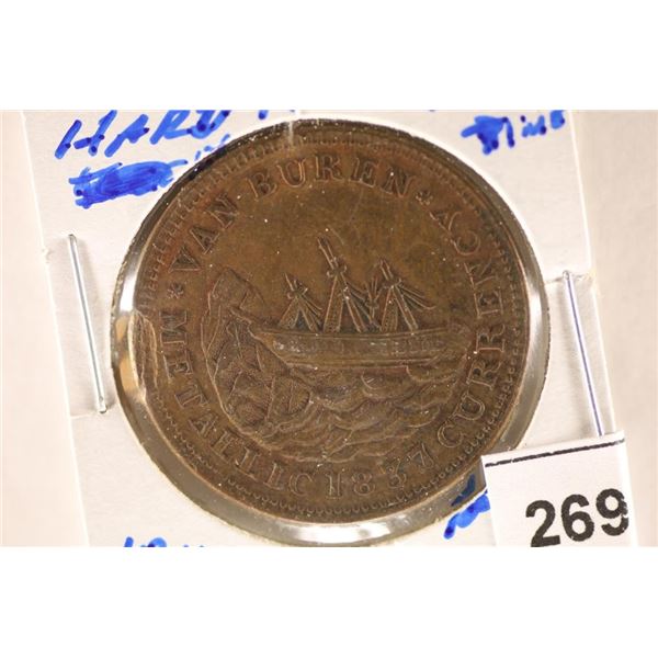 1841 HARD TIMES TOKEN WEBSTER CREDIT CURRENCY