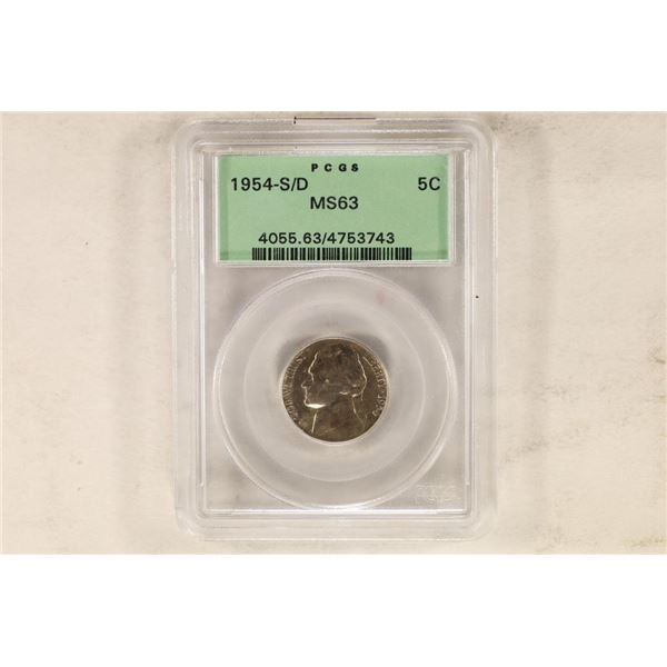 1954-S/D JEFFERSON NICKEL PCGS MS63