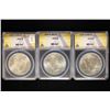 Image 1 : 3-ANACS CERTIFIED PEACE SILVER DOLLARS: 1922 MS64,