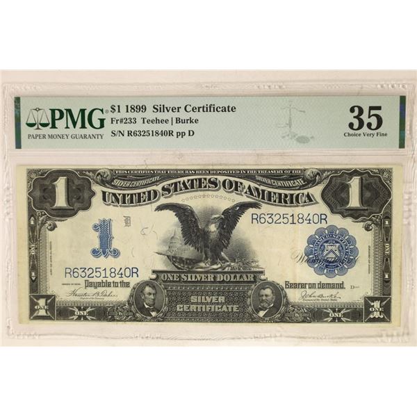 1899 LARGE SIZE $1 BLACK EAGLE SILVER CERTIFICATE