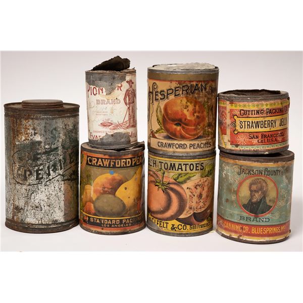 Tin Cans with Labels (7); pre-1900s [153671]