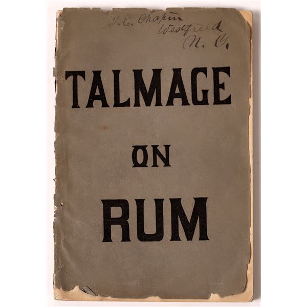 Talmage on Rum, temperance sermons; 1886 [153290]