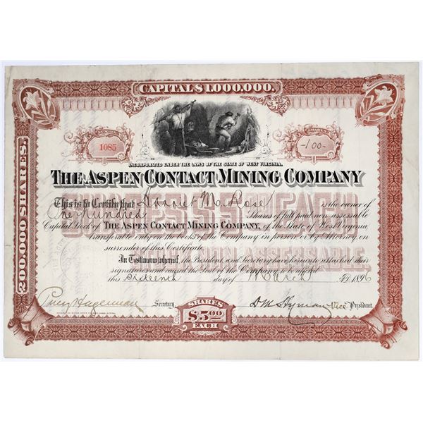 Aspen Contact Mining Company Stock Certificate [155316]