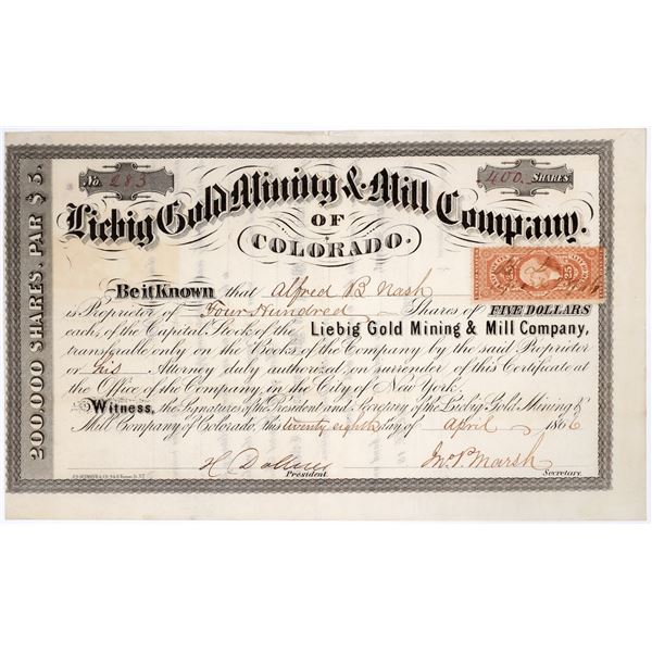 Liebig Gold Mining & Mill Company Stock Certificate [155302]