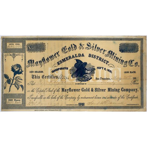 Mayflower G&S MC Stock - Early Nevada/Utah/California incorporation [144374]