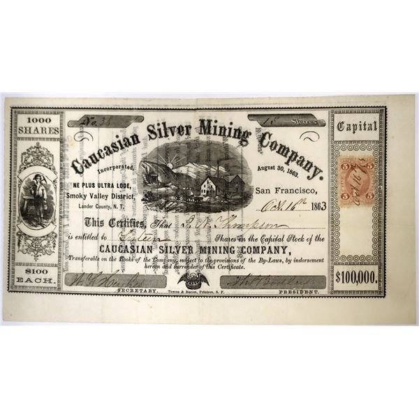 Caucasian Silver Mining Company Stock; Loomis vignette [144389]