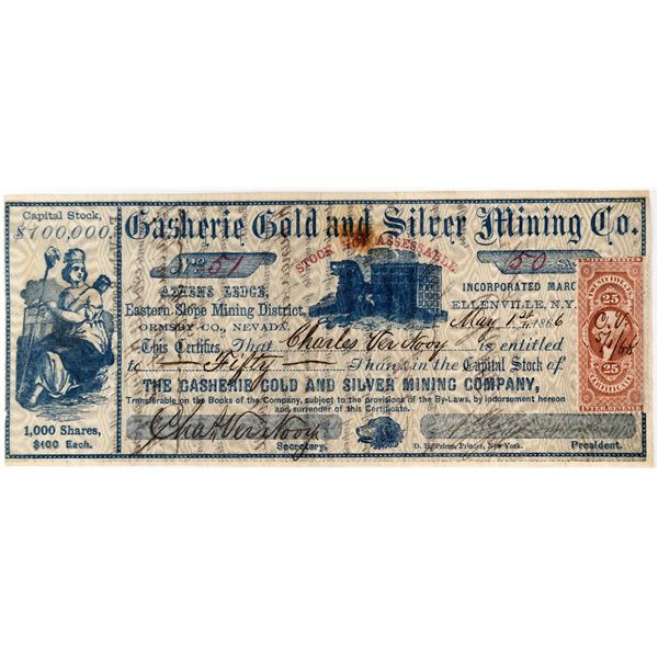 Cashierie G&S Stock: very rare Eastern Slope Mining District [144206]