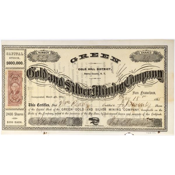 Green G&S Stock signed by president of the Gold Hill Broom Rangers! [144170]