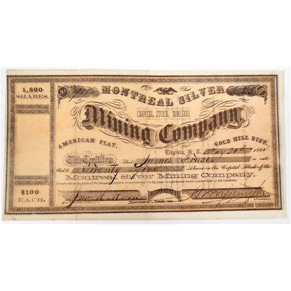 Montreal SMC Stock-Rare Territorial Yerington Signature [144188]