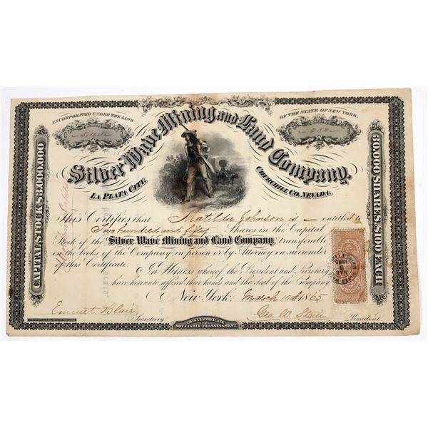 Silver Wave Mining and Land Co. Stock Certificate; 1865 [154694]
