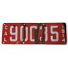 Image 1 : Porcelain California License Plate; 1914 [154703]