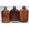 Image 2 : Three Denver Leather Whiskey Flasks [153757]