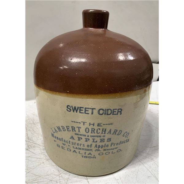 Lambert Orchard Co. Sweet Cider Dated Jug, Sedalia [152461]