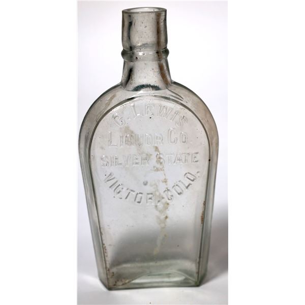 C. Lewis Liquor Co. Silver State Flask, Victor [153798]