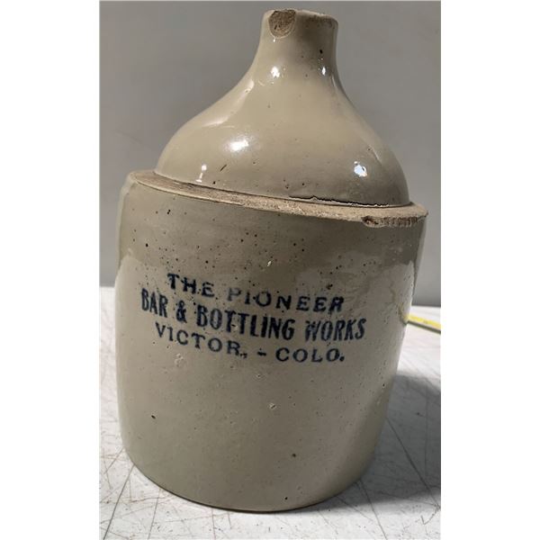 The Pioneer Bar & Bottling Works Whiskey Jug, Victor -- Unlisted [154913]