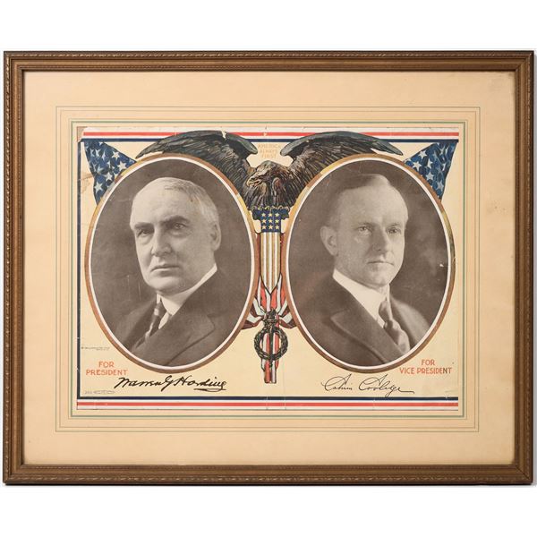Warren Harding and Calvin Coolidge Printed Sign, 1920 [154550]