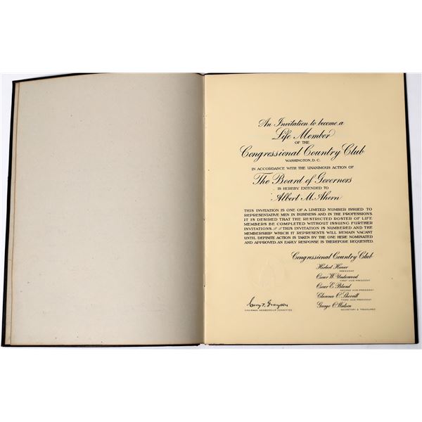 Albert Ahern Congressional Country Club Invitation [155072]