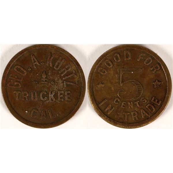 Geo. A. Kurtz, Truckee, Cal. Token [152977]