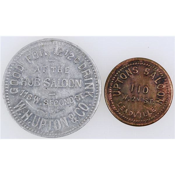 Uptons Saloon/ Hub Saloon Tokens, Leadville [154061]