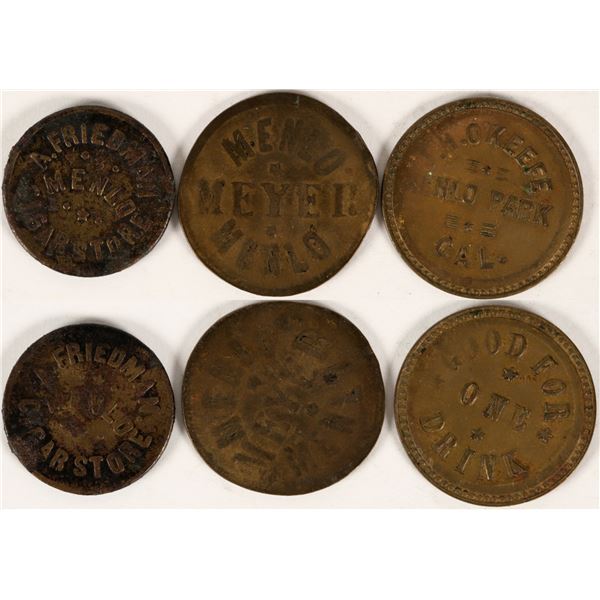 Two Menlo Park, Cal Tokens Including One Cigar Store [152997]