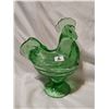 Image 1 : Green rooster candy dish, 8" high