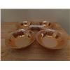 Image 3 : 4 LAUREL LEAVES PATTERN PEACH LUSTER BOWLS 5”