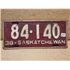 Image 2 : 1938 Saskatchewan license plate