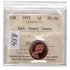 Image 1 : 1971 PL 64 HEAVY CAMEO ONE CENT ICCS