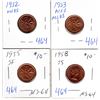 Image 1 : 1952 1953 1955 1958 UNC CENTS