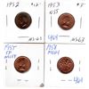 Image 2 : 1952 1953 1955 1958 UNC CENTS