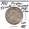 Image 1 : 1931 LOW MINTAGE 50 CENTS