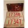 Image 1 : 1941 License plate, 1971 2D trailer plate