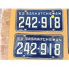 Image 2 : 1962 Pair of Saskatchewan license plates & '62 single