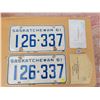 Image 1 : 1961 Pair of Saskatchewan license plates plus matching War Amp key tag