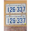 Image 2 : 1961 Pair of Saskatchewan license plates plus matching War Amp key tag