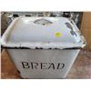 Image 1 : Vintage porcelain bread box with original lid