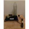 Image 3 : ANTIQUE BOXER LAMP WITH SKYSCRAPER HURRICANE SHADE